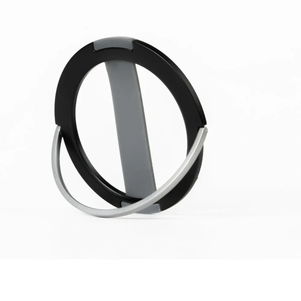 Phone Grip + Stand Universal Compatibility black and gray.